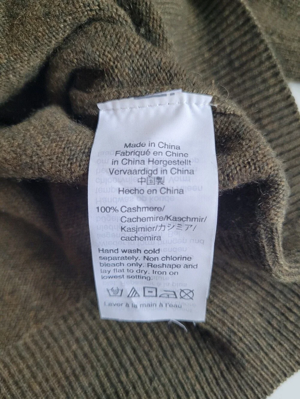 J. Crew 100% Cashmere Olive Green Crewneck Sweater Mens Small